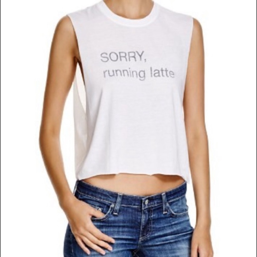 Sorry running latte crop top